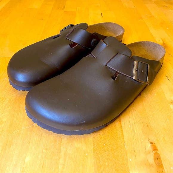 Birkenstock | Shoes | Birkenstock Boston Habana Clog Brown Leather Size  Eu47 Us 4 | Poshmark